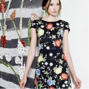 Alice + Olivia Ellen Dress Embroidered Multicolor Floral Size 2